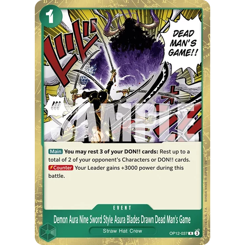 Demon Aura Nine Sword Style Asura Blades Drawn Dead Man's Game (OP12-037)